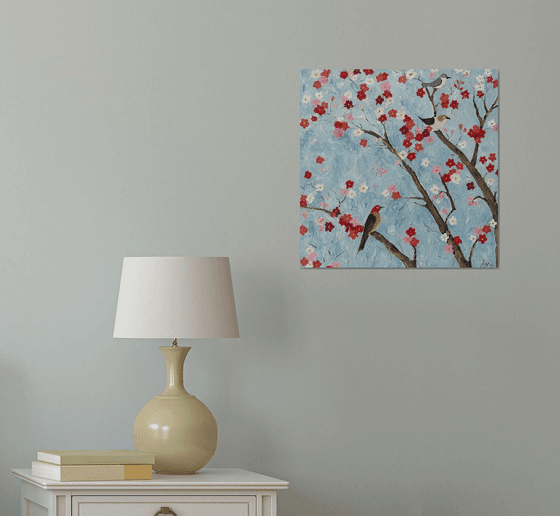 Blooming Tree and Birds