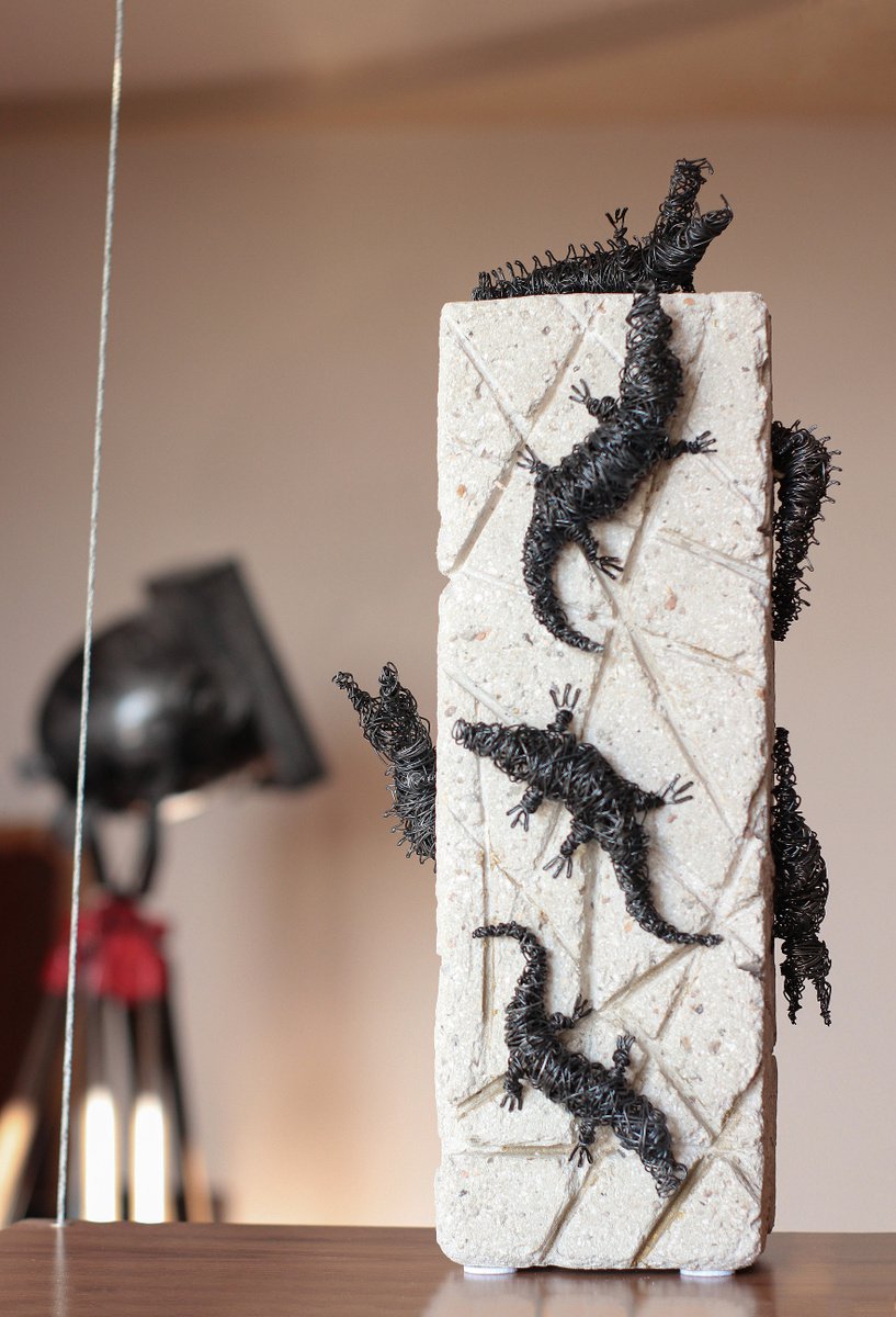 Crocodiles 41x16x12 2.7kg iron, perlite by Karen Axikyan