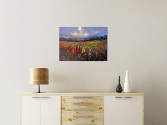 Landscape with poppy field