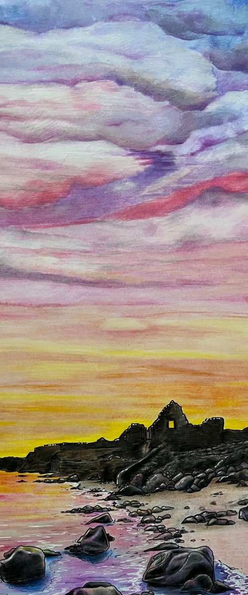 Salt house sunrise (Port Eynon, Gower) by Karen Elaine  Evans