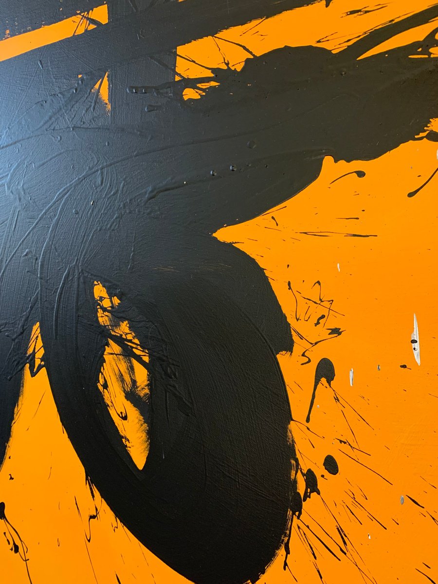 Abstract Acrylic Painting By Rosi Roys, 39 X 47", Black 69X, Original Artwork