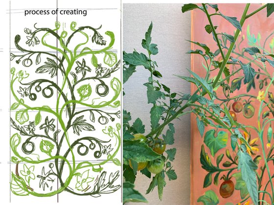 Grace of weaves -ornament of climbing plants.