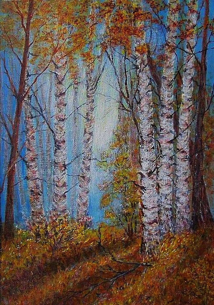 Birches in early spring .. by Em�lia Urban�kov�