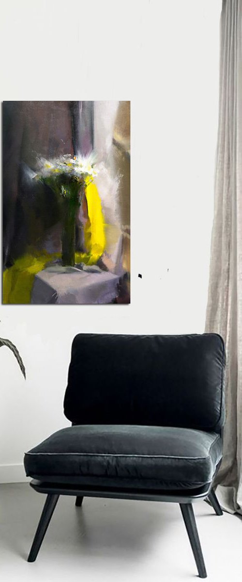 Contemporary still life painting - Solo for Yellow by Yuri Pysar