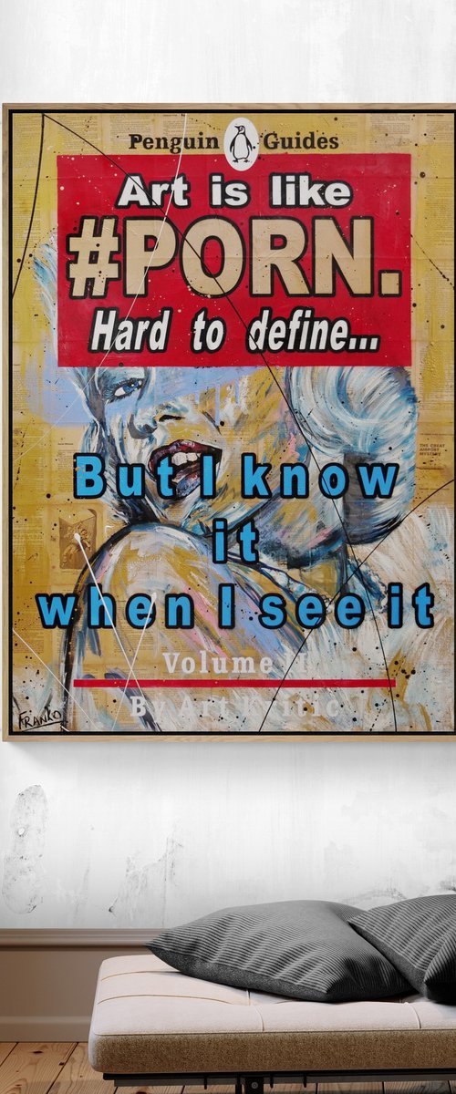 The Definitive Art Guide 140cm x 100cm Textured Book Page Urban Pop Art by Franko