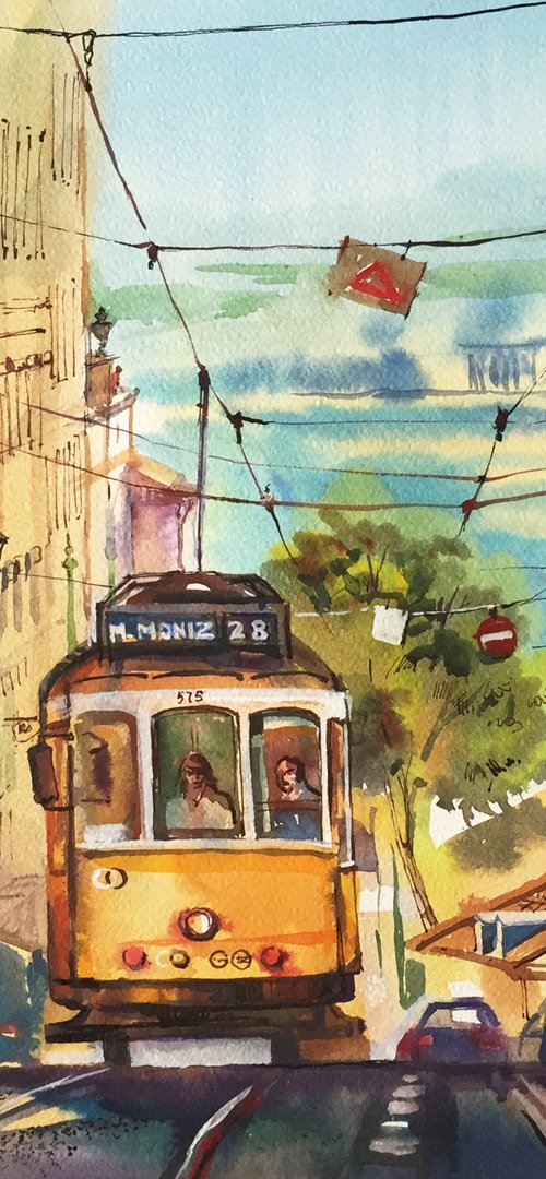 Lisbon Tram by Natalia Veyner