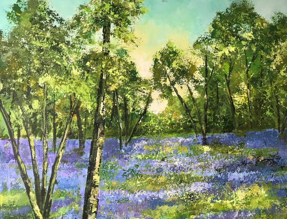 Bluebell wood- landscape painting