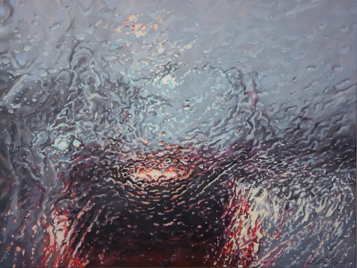 Photorealistic Oil Painting , Rain Composition 8 By Sergej Sologub, 31 X 24, Artwork For Sale On Artfinder
