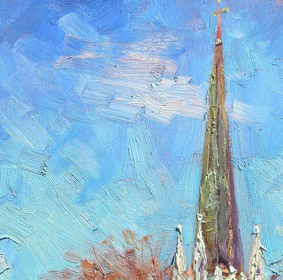 March sun. Church Painting