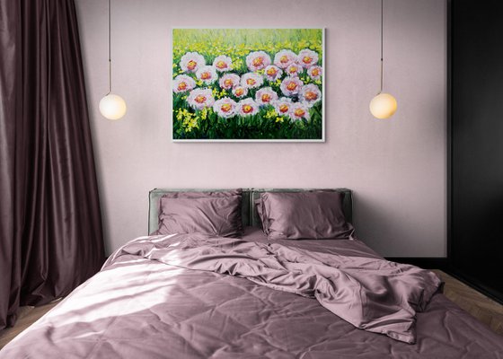Abstract flower and plant oil paintings
