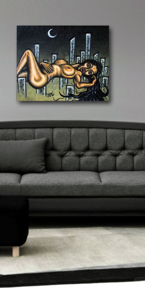 "Lady And This Charcoal City 3" by Preston M. Smith (PMS)