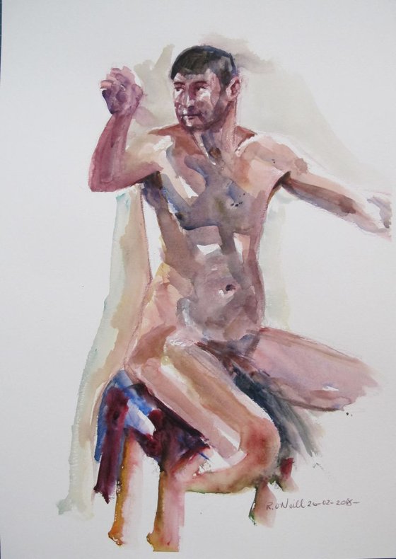 Seated male nude