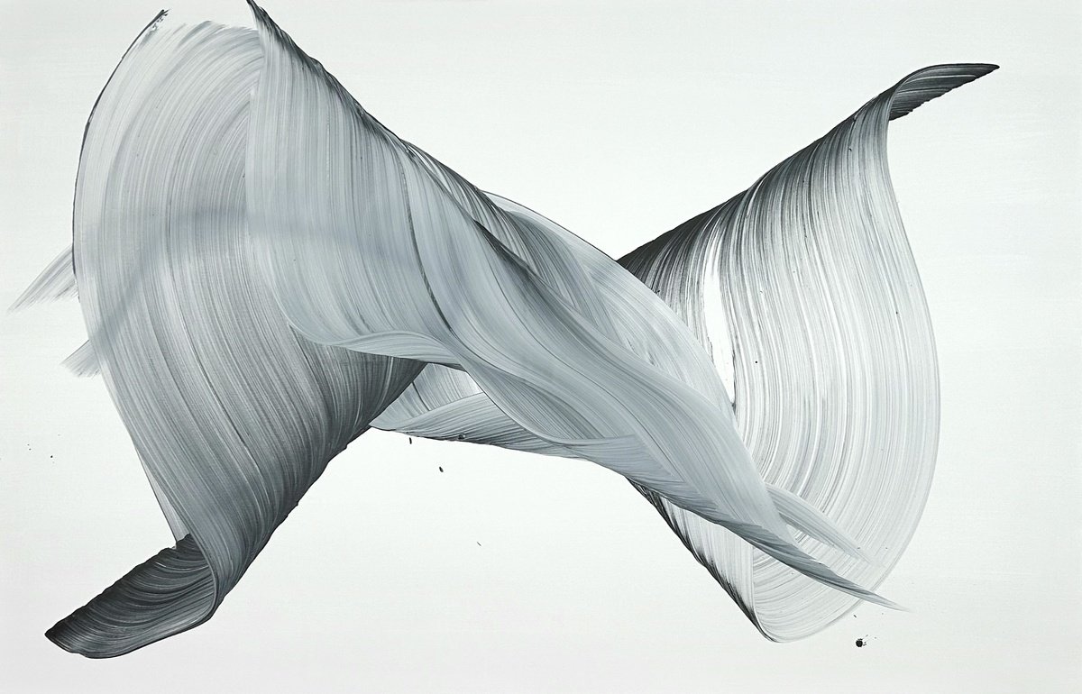 Organic Abstract Acrylic Painting By Nikolaos Schizas, 67 X 43", Secret In The Dark, Original Artwork