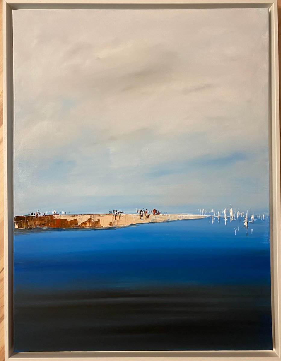 Abstract Landscape Acrylic Painting By Eka Peradze, 24 X 32, Abstract Sea Eka Peradze Art., Original Artwork