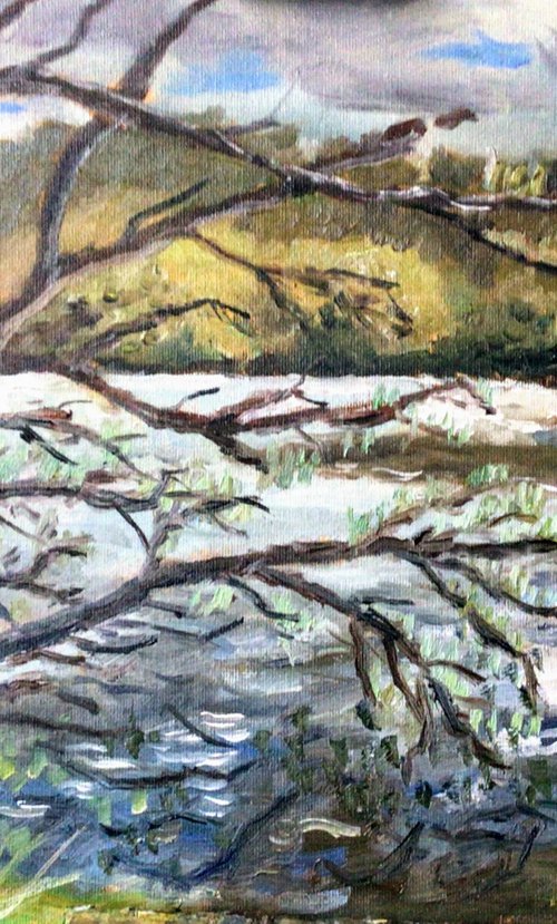 Lakes at Fordwich Kent An original oil painting by Julian Lovegrove Art