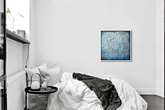 TURQUOISE DREAM (Heavy texture Palette knife Original Abstract Painting)