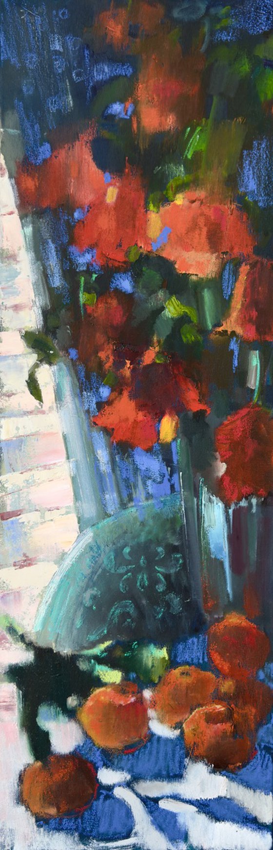 Colourful still life with oranges