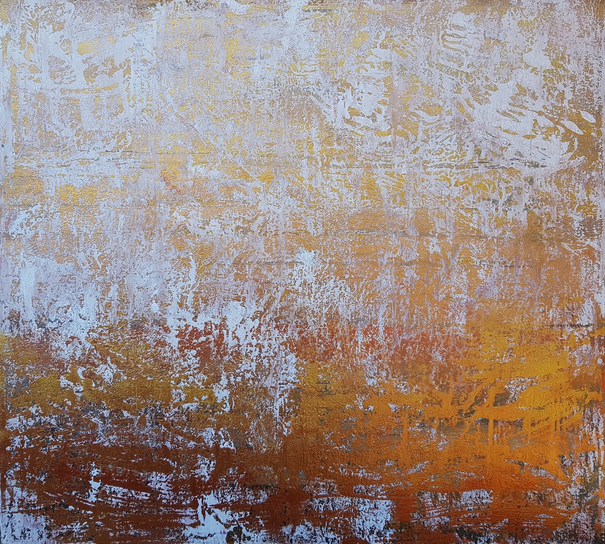 Abstract Acrylic Painting By Ivana Olbricht, 43 X 39, First Snow, Original Artwork