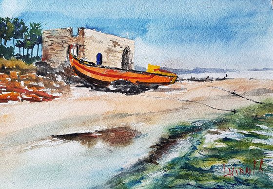 The orange boat