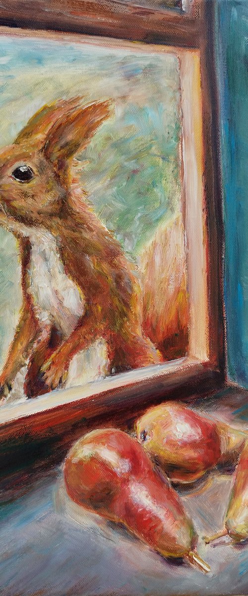 Squirrel And Pears by Jura Kuba Art