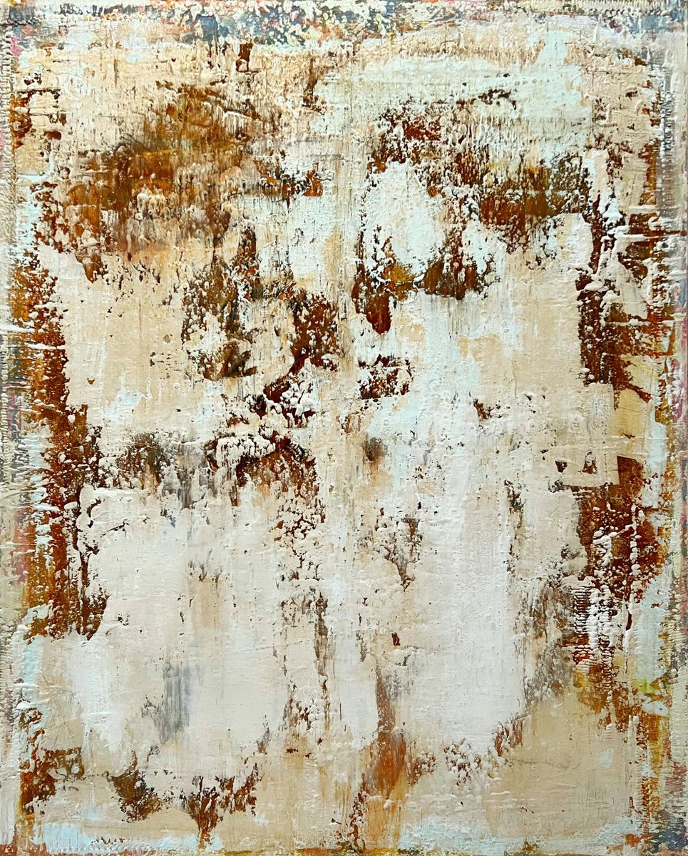 Abstract Painting By Sergio Aranda, 31 X 39", i?clats Du Temps, Original Artwork