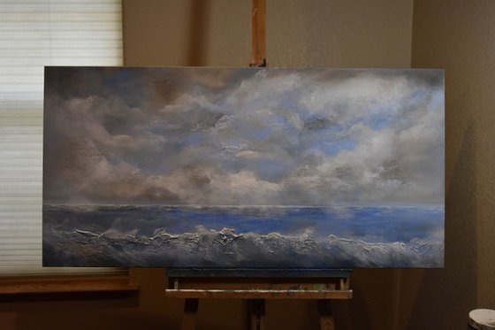 Heavenly Skies Ocean paintings Cloud paintings 48x24in.