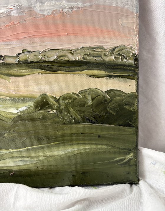 Impasto whispering Fields at Sunrise
