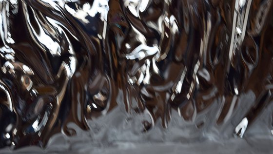 Moving Silver Waves Sculpture