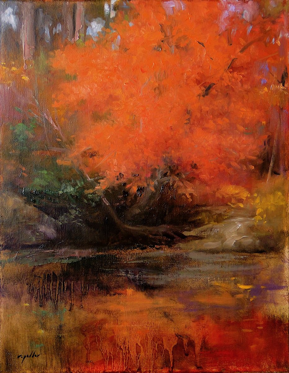 Red Maple By The River by Rick Paller