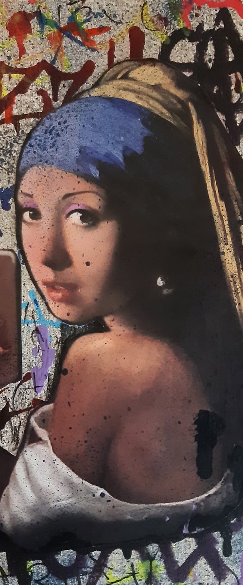 Selfie with a pearl earring by Ross Hendrick