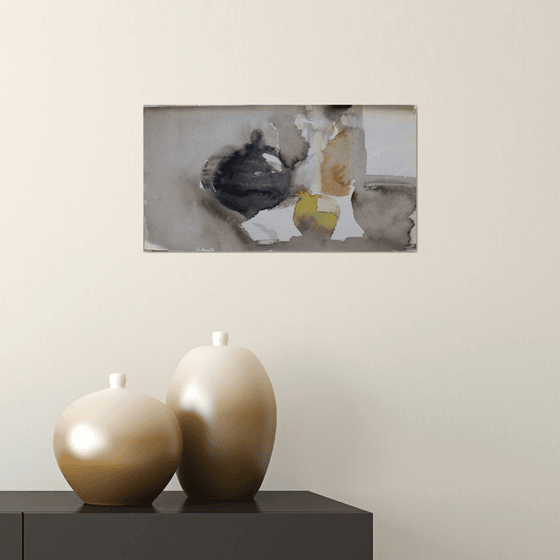 Still Life with Teapot and Lemon, 39x21 cm
