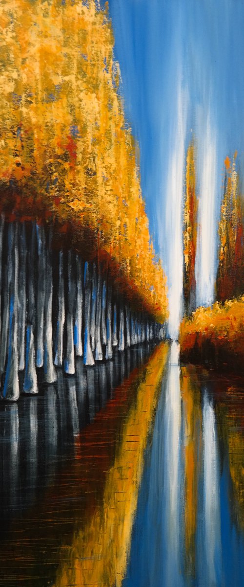 Autumn's Mirror IX- Water and  Trees Series by Danijela Dan