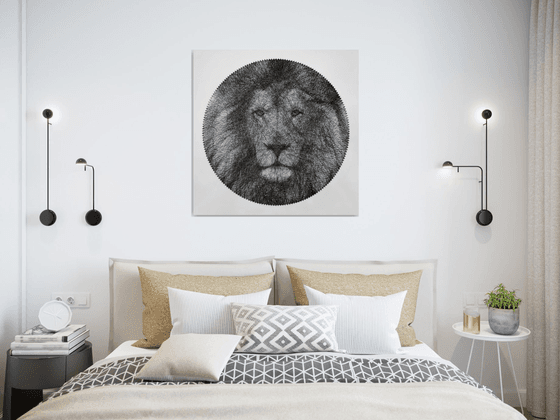 Lion Portrait String Art
