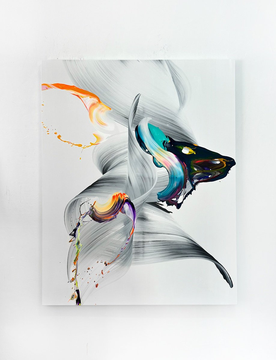 Organic Abstract Acrylic Painting By Nikolaos Schizas, 45 X 57", A Bold New Start, Original Artwork