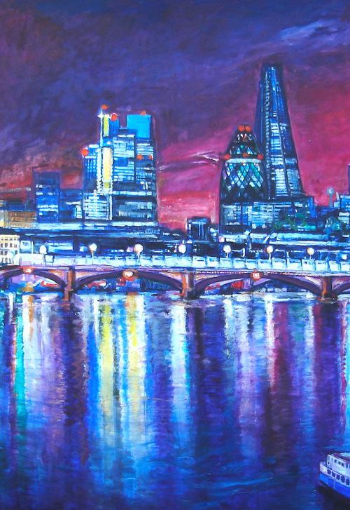 London Night Reflections by Patricia Clements