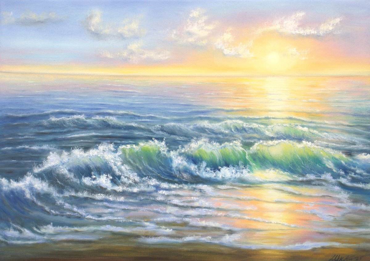 Ocean sunset by Ludmilla Ukrow