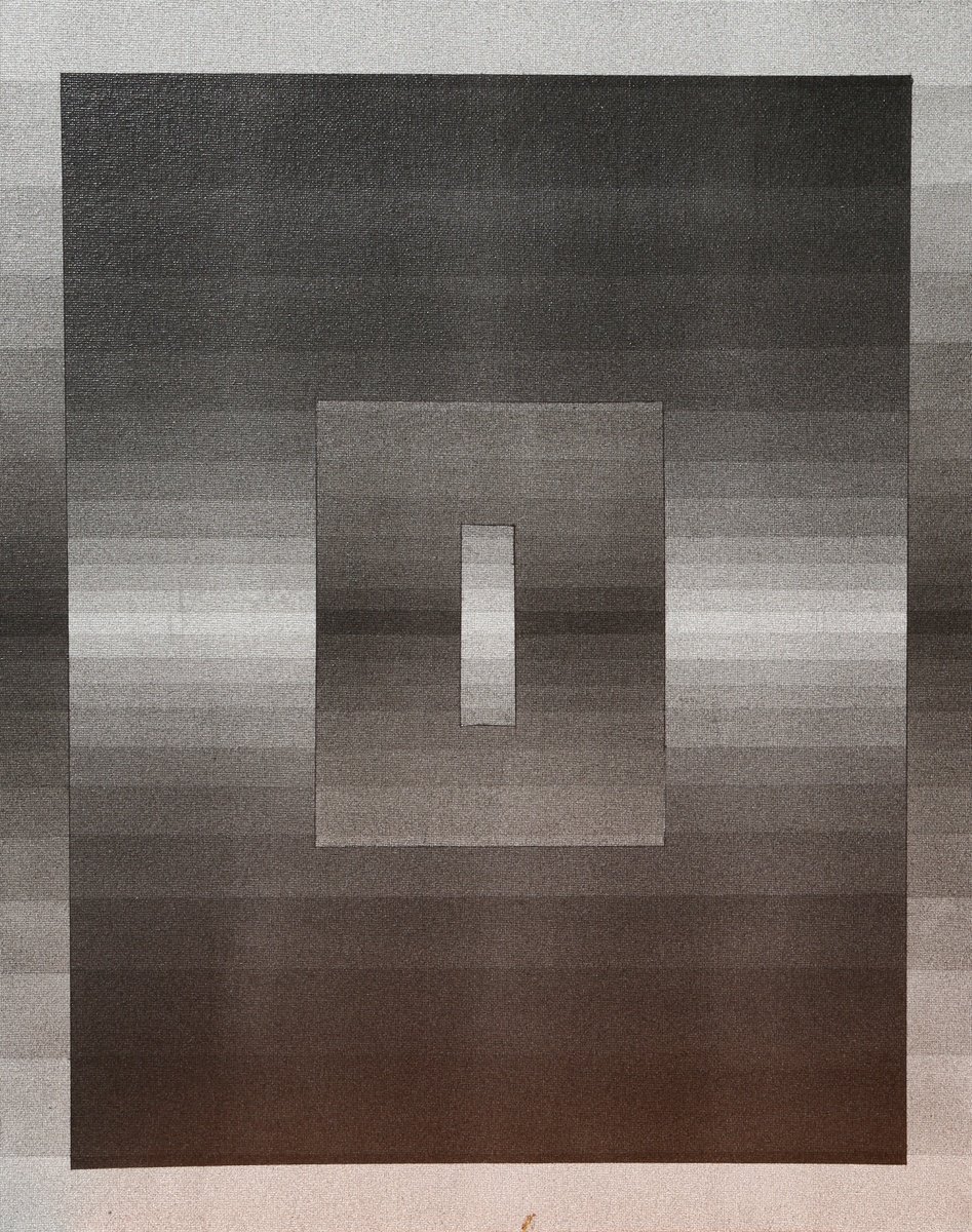 Abstract Acrylic Painting By Catia Goffinet, 16 X 20, Sides Black, Original Artwork