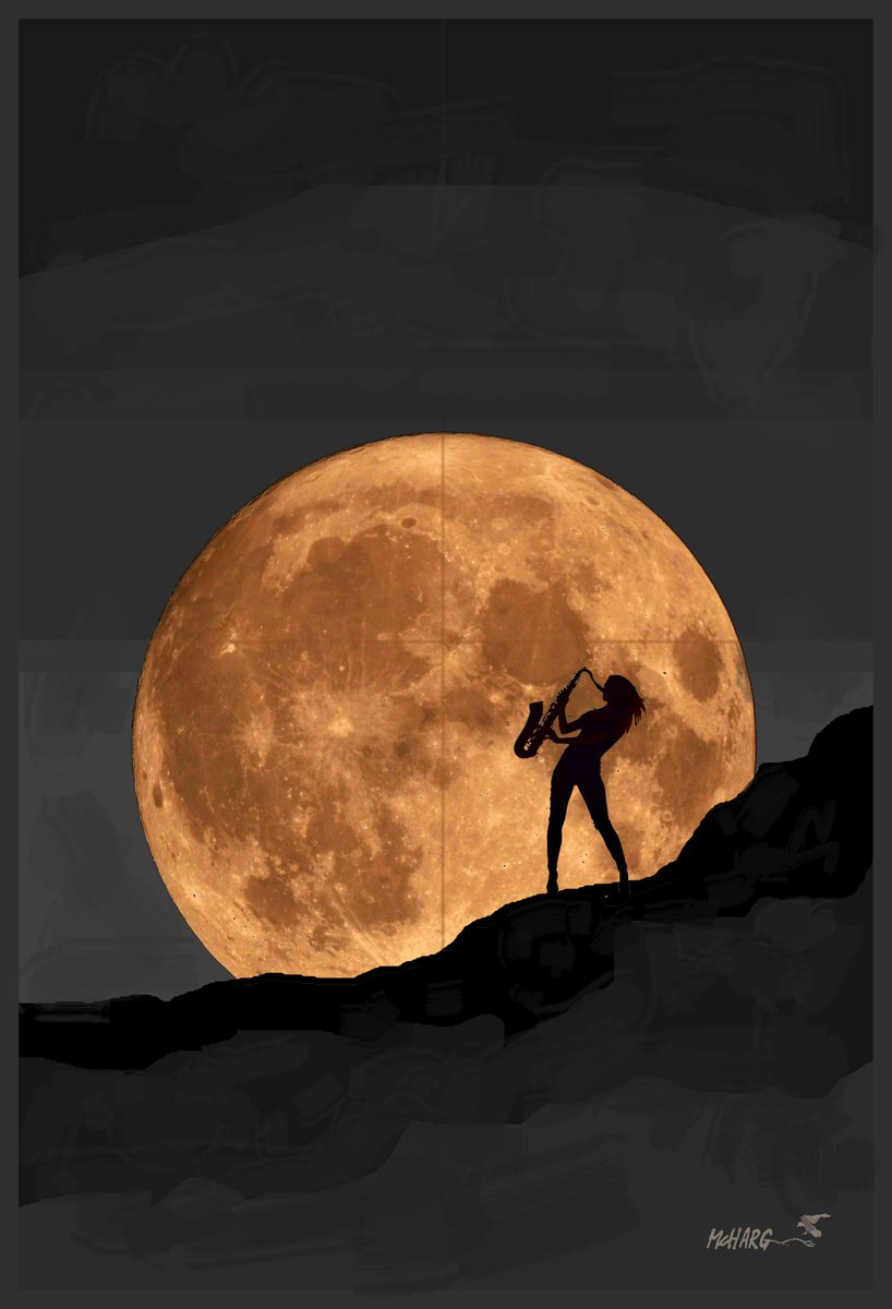 Expressive Portrait Painting By Joe Mcharg, 27 X 39, Saxy Gal, Original Artwork