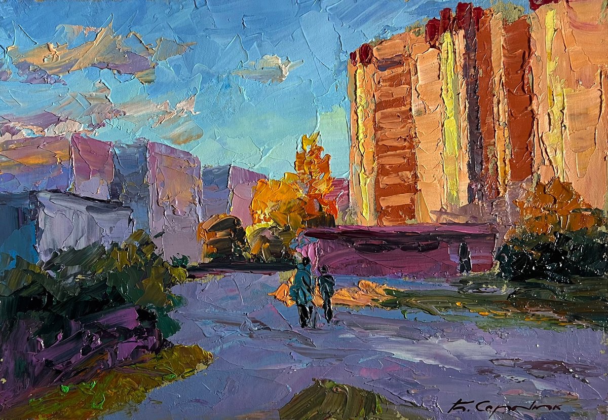Early Morning In The City By Boris Serdyuk, 12 X 8, Artwork For Sale On Artfinder