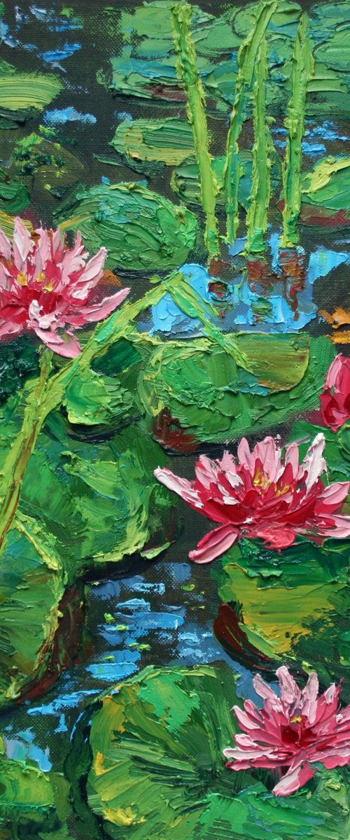 WATER LILIES, III / ORIGINAL OIL PAINTING by Salana Art