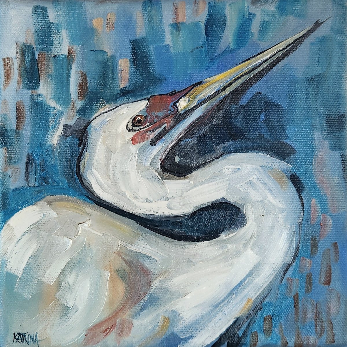Impressionistic Animal Oil Painting By Katrina Case, 8 X 8", Reckless Grace, Original Artwork