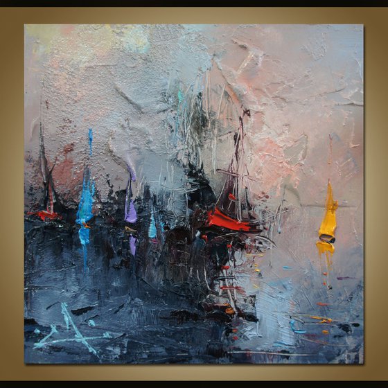 Abstract sea, Abstract Oil Painting on Canvas