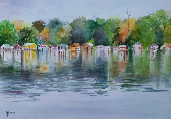 LIFE ON RIVER  / 40.5 x28.5 cm