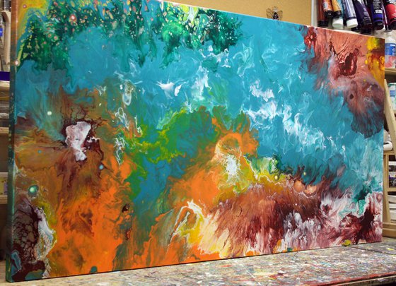 Caribbean Sea - Extra Large Abstract Painting