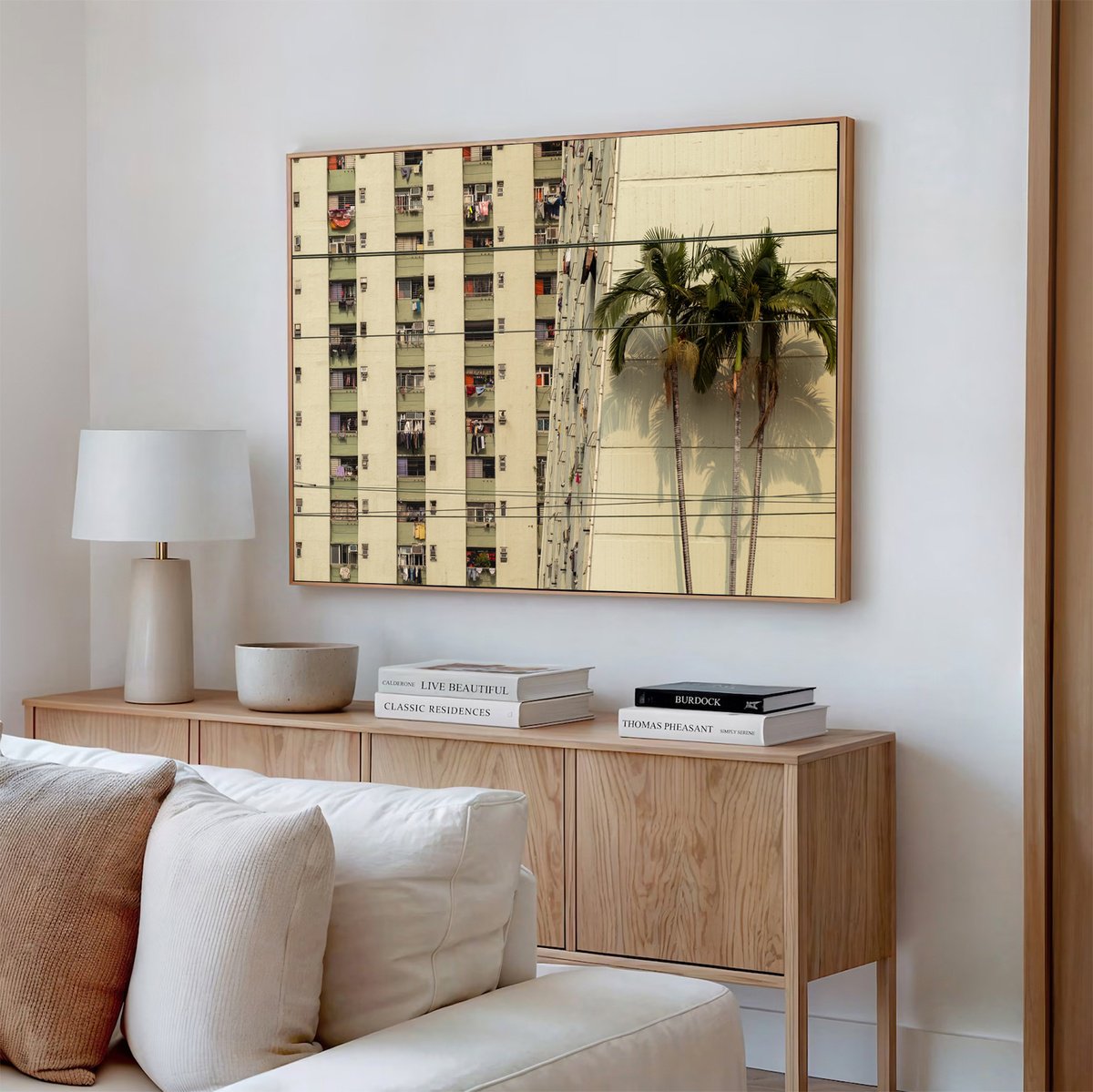 Photorealistic Photograph , Concrete, Palm Trees And Power Lines By Serge Horta, 56 X 42, Artwork For Sale On Artfinder