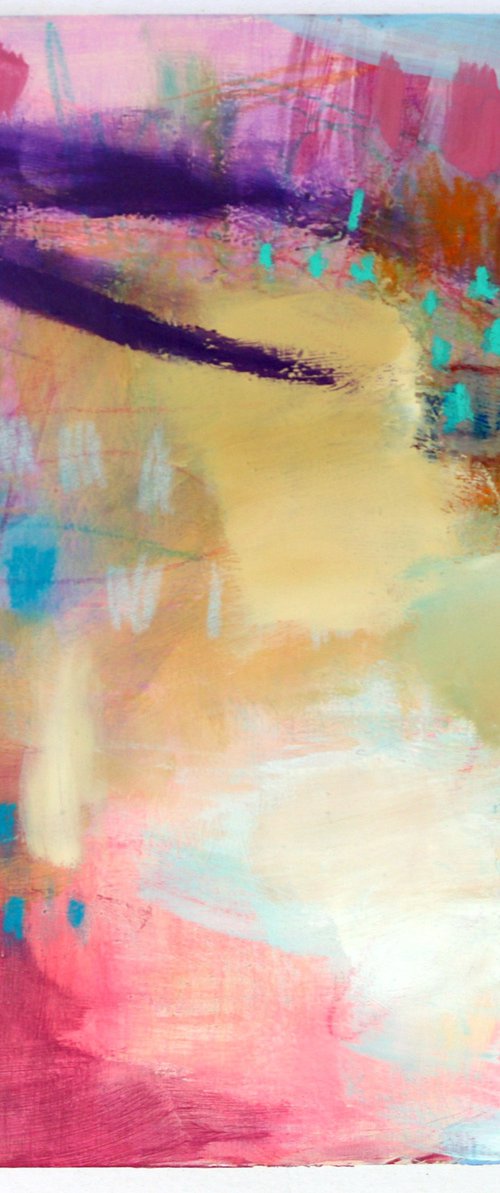 Not Only About Getting There 8x8" Small Abstract Expressionist Painting by Kerri McCabe