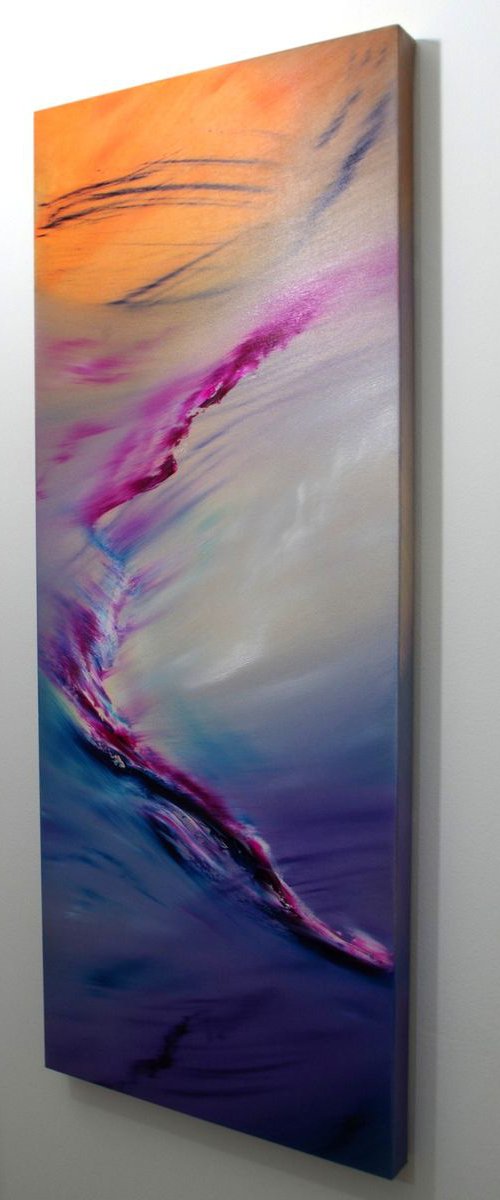 Distracted dream III, 40x100 cm, Deep edge, LARGE XL, Original abstract painting, oil on canvas by Davide De Palma