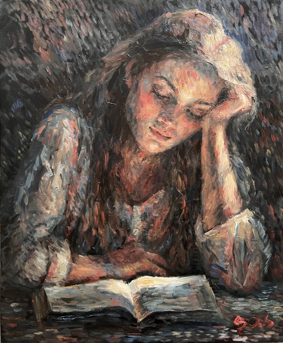 Impressionistic Portrait Oil Painting By Liubou Sas, 24 X 28", Immersion, Original Artwork