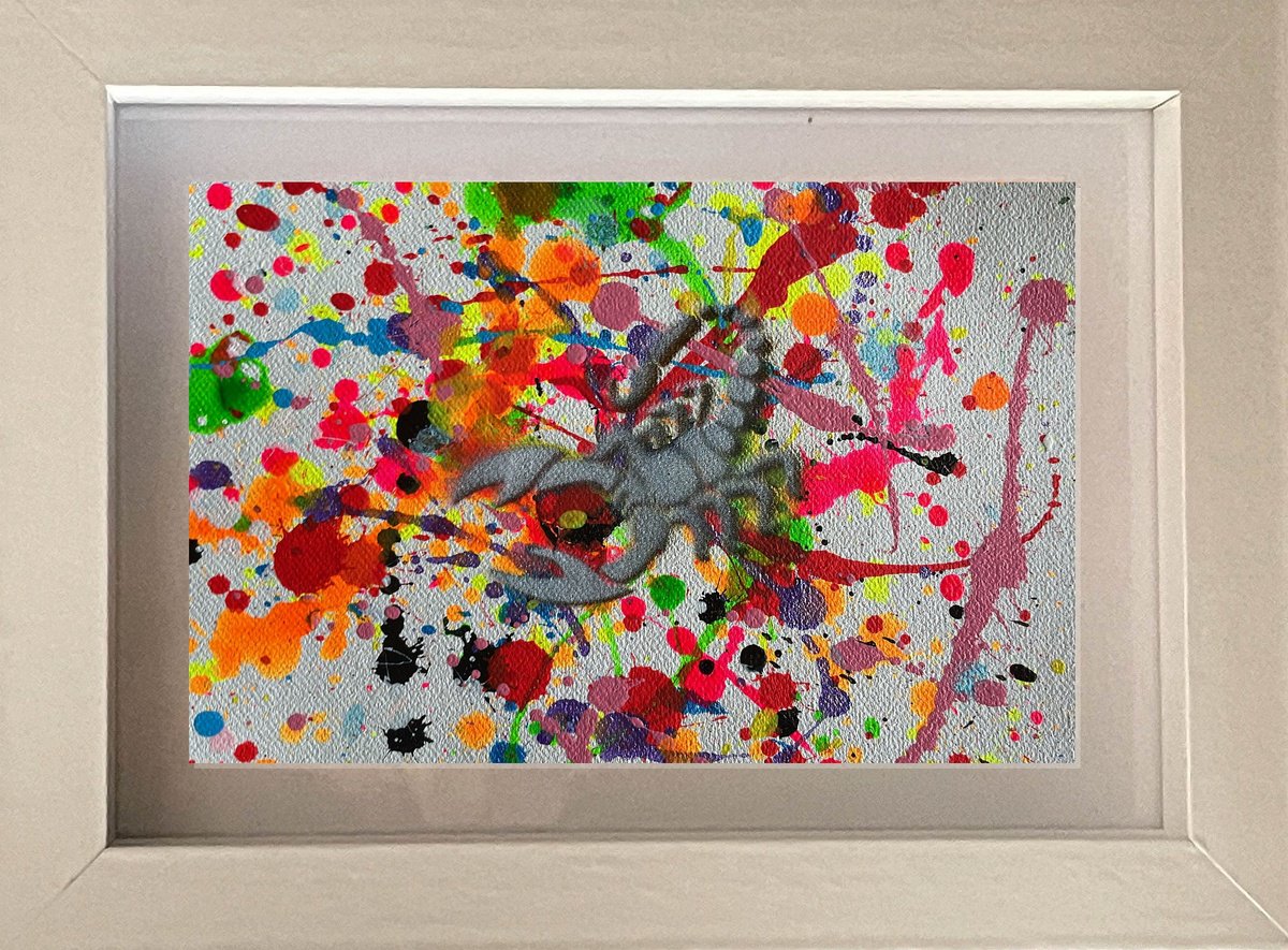 Abstract Acrylic Painting By Juan Jose Garay, 8 X 6", Insects 001, Original Artwork