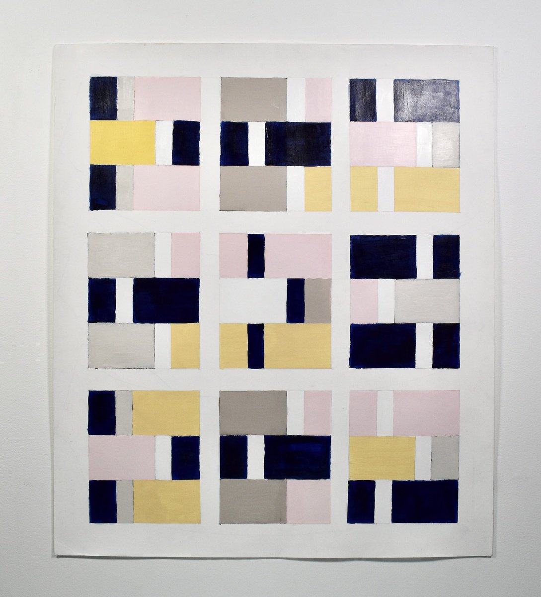 Geometric Abstract Acrylic Painting By Andrew Hardy, 24 X 28, Untitled Viii 2025, Original Artwork